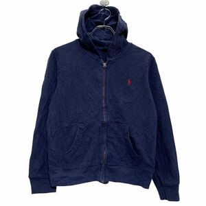 POLO Ralph Laurena ロゴスウェット パーカー M キッズ 150～ ネイビー ポロバイラルフローレン ネイビー 古着卸 アメリカ仕入 a611-6521