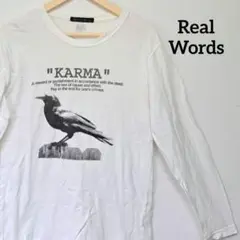 Real Words リアルワーズ 長袖 プリント Tシャツ 白 M