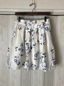 ◆BEGUM/花柄のタック入りシフォンスカート/タグ付き未着品◆HE