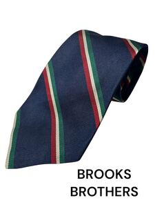 1円　BROOKSBROTHERS ネクタイ　レジメンタルストライプ　ネイビー　トリコカラー