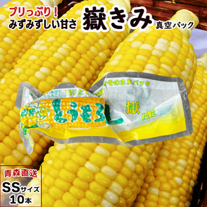 嶽きみ（真空パック） SSサイズ 10本 青森県産 だけきみ ダケキミ とうもろこし トウモロコシ もろこし きび 岩木屋