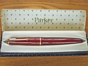 ◆美品箱付◆ 1960年代製 パーカー・デュオフォルド レッド 14金F イギリス ◆1960’s Parker Duofold 14ct F nib England◆