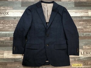 CROWDED CLOSET BY MEN’S BIGI メンズビギ 薄手 テーラードジャケット 春夏 背抜き ポリエステル毛 紺