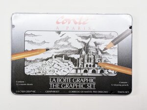 【展示処分品・未使用品】　コンテ社　グラフィックセット　グラファイト/ カーボン ドローイングペンシル　12本セット