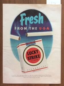 即決【mid-century advertising/LIFE/POST/広告458】LUCKY STRIKE/ラッキーストライク/煙草/ベンツ/自動車/1956年/ミッドセンチュリー