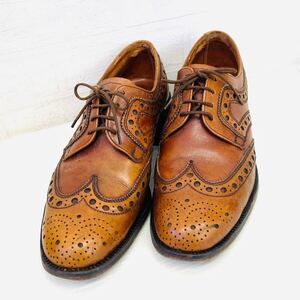 Barker バーカー フルブローグ 内羽根 ウイングチップ size 5 1/2 革靴 ドレスシューズ シューズ キャメル ブラウン ビンテージ AK