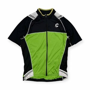 cannondale キャノンディール ジップ サイクリング サイクル 半袖 ジャージ シャツ M/グリーン×ブラック系/ロードバイク クロスバイク