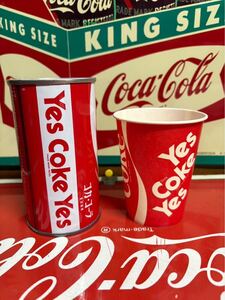 ★コカ・コーラグッズ昭和レトロ コカ・コーラ空缶350ml スチール缶紙コップ　Yes Coke Yes