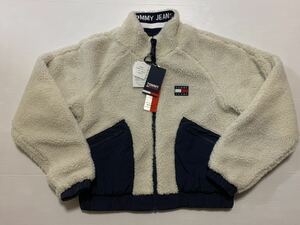 ☆未使用 TOMMY JEANS トミージーンズ リバーシブル シェルパジャケット ボアジャケット Sサイズ ジップアップ