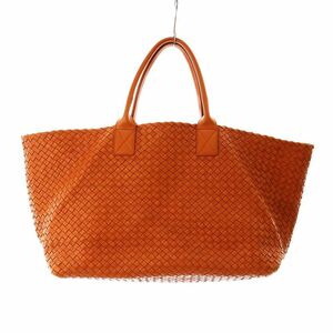 ボッテガヴェネタ BOTTEGA VENETA カバGM イントレチャート トートバッグ ポーチ付き レザー オレンジ 113129 /AQ ■OH レディース