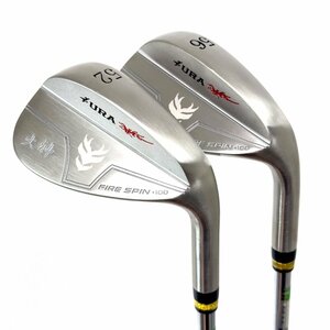 1円/未使用品★URA GOLF　FIRE SPIN　52度＆56度ウェッジ（角溝・ルール不適合）アポロアキュライト75スチールシャフト（R）★