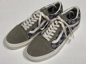 VANS OLD SKOOL カーキベージュ スエード 柄チェッカー US9.5 (27.5cm) バンズ オールドスクール アメリカ企画限定!!