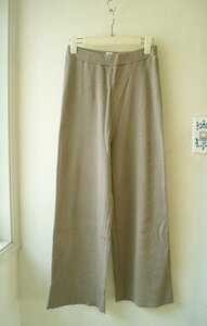 ★IENA /イエナ　*粗挽き杢ワッフルパンツ　裾カットオフ コットンワイドパンツ ベージュ系38　*古着のgplus広島　2409t2