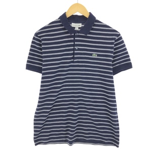 古着 ラコステ LACOSTE REGULAR FIT 半袖 ボーダー ポロシャツ 5 メンズL /eaa464695