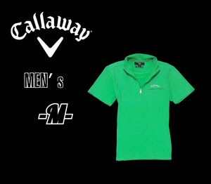 メンズM◇Callaway◇半袖シャツ ストレッチあり 緑