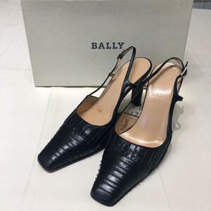 BALLY バリー ストラップ スクエアヒール サンダル ミュール ブラック 35 1/2 US5 イタリア製 靴 シューズ レザー 本革 パンプス イベント