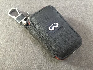 ★インフィニティ INFINITI★スマートキーケース 車用 PUレザー 男女兼用 収納 ラウンドファスナー キーホルダー キーカバー 軽量