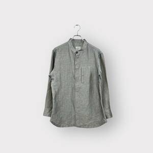 Made in Italy リネン混 ARMANI COLLEZIONI アルマーニ コレツィオーニ ボタンシャツ グレー L 衣B 6