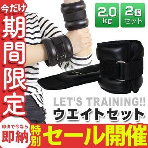 【数量限定セール】リストウエイト 2.0kg 2個セットトレーニング リストバンド 4kg ウェイトトレーニング ダイエット