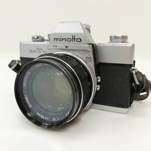 23 MINOLTA コニカミノルタ 一眼 フィルムカメラ SRT101 レンズ MC ROKKOR-PF 1:1.4 f=58mm 光学機器 昭和レトロ 動作未確認 現状品