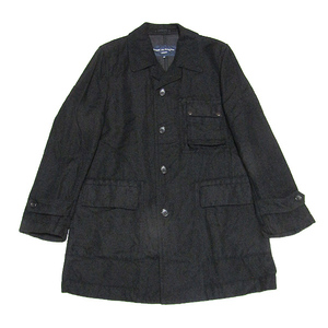 コムデギャルソンオム　コート　ブラック　ウールリネン　ミリタリー　comme　des　garcons　homme