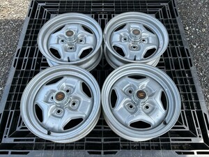 希少！！ 当時物 ニッサン純正 14インチ×5J +25 4-114.3 鉄仮面 スカイライン 旧車 鉄チン スチール ホイール 14 群馬 藤岡より 