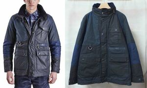 Barbour バブアー x White Mountaineering ホワイトマウンテニアリング Cragmoto Wax Jacket 中綿入り 切替 ワックス ジャケット L