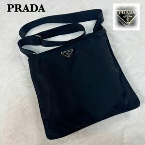 PRADA プラダ 三角ロゴ ショルダーバッグ トートバッグ ナイロン ブラック 黒 マチなし メンズ 金具