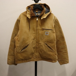 I73 90sビンテージ Carhartt カーハート デトロイトジャケット■1990年代製 約XLサイズ ブラウン ダック フーディー アメカジ ストリート