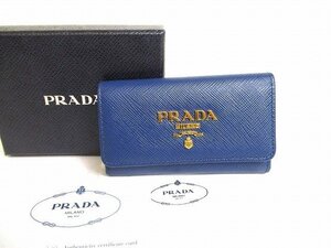 【未使用保管品】 プラダ PRADA サフィアーノ メタル レザー 4連 キーケース キーリング メンズ レディース