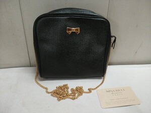 レターパックP／ニナリッチ NINA RICCI ショルダーバッグ【 18×16×マチ5cm 】 ブラック 中古品 カード付 