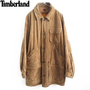 Timberland ティンバーランド スエード ハンティング ジャケット 茶系 M レザー コート ポルトガル製 D147-18-0046XVW