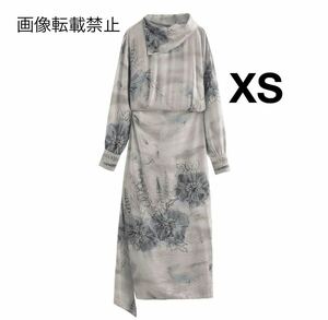 vintage ヴィンテージ レトロ フラワー 花柄 ロング ワンピース XSサイズ レディース★ZARA 好きな方に★2024 A/W 秋新作 新品未使用★