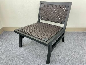 ② Cassina ixc. /カッシーナ・イクスシー East by Eastwest CACTO(カクト) レザー ラウンジチェア 椅子 ローチェア 革編み 木製フレーム