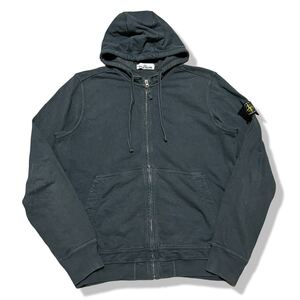 【2018SS】STONE ISLAND(ストーンアイランド) ガーメントダイ ジップアップパーカー インディゴ L スウェット コンパスロゴ ルーマニア製