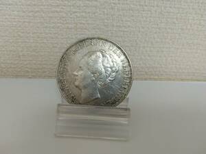 外国　コイン　古銭　銀貨　オランダ　2 1/2G　ギルダー　1937年★990