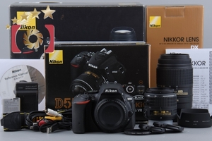 【中古】Nikon ニコン D5500 ブラック ダブルズームキット 元箱付き