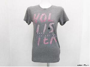 Hollister カラフルロゴプリント半袖Tシャツ 灰色グレー レディーXS / USホリスターTee女性