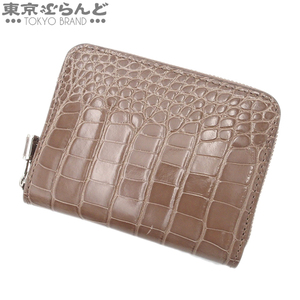 101730411 ルイヴィトン LOUIS VUITTON ジッピーコインパース 小銭入れ 財布 グレージュ系 シルバー金具 アリゲーター ユニセックス