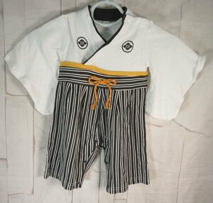 16 00930 ☆ 男児 袴ロンパース 70 お祝い服 着物 カバーオール【USED品】