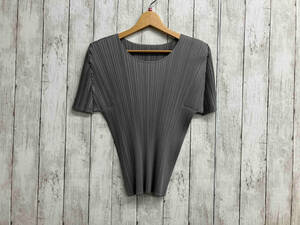 PLEATS PLEASE／ISSEY MIYAKE／カットソー／半袖／Tシャツ／PP55-JK103／グレー／サイズ4