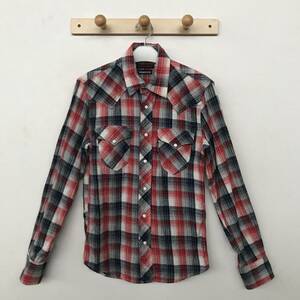 BLUE BLUE INDIGO DYE ブルーブルー ハリウッド ランチ マーケット メンズ チェック柄 長袖ウエスタン風ネルシャツ 良品 size 1