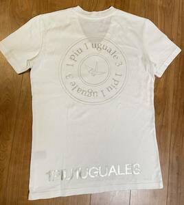 1PIU1UGUALE3 Vネック　Tシャツ　Ⅴ ホワイト　junhashimoto akm wjk