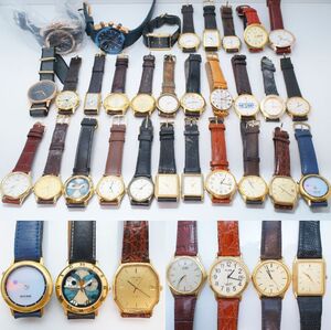 A31●美品含む 30点セット メンズ腕時計 革 レザーベルト CITIZEN/SEIKO/LONGINES/pierre cardin 他 大量まとめ クォーツ