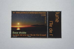 外国切手： 仏領南方・南極地域切手「星空と月の出」（クローゼー諸島レスト島の星空と月の道）1種完 未使用