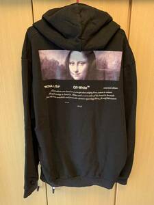 正規 国内限定 18AW OFF-WHITE c/o VIRGIL ABLOH 04 MONA LISA オフホワイト モナリザ プルオーバー パーカー 黒 S OMBB029F18A54129