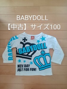 【中古】 BABY DOLL 長袖Tシャツ サイズ100 ロンT Tシャツ キッズ 子供服 ☆