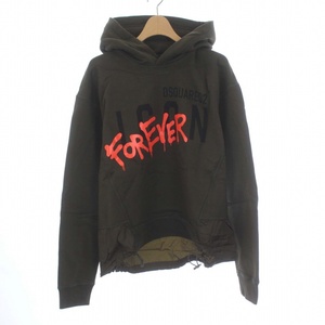 未使用品 ディースクエアード タグ付き 22SS Icon 4Ever Hoodie S79GU0060 プルオーバーパーカー スウェット 長袖 ロゴ プリント 裏起毛 カ