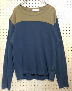 【3】 USED UNUSED Two Tone Thermal Long Sleeve Tee アンユーズド 2トーン サーマル ロング スリーブ Tシャツ F663