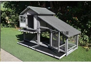 実用★ 木製小動物 アパート 木製鶏小屋 ウサギケージ うさぎ小屋 ラビットケージ 木製チキン小屋メント フラット換 屋外ウサギケージ S605